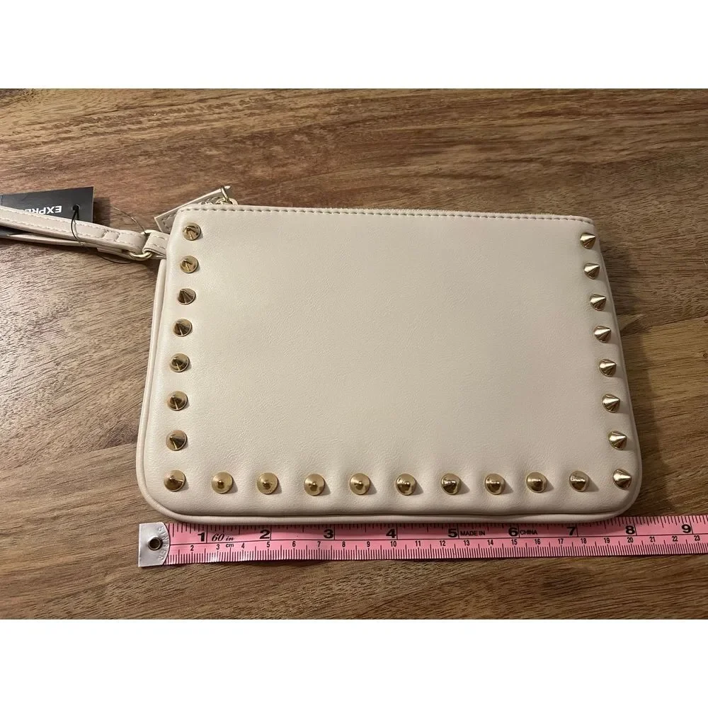 NWT Express Womens‎ Studded Beige Wristlet